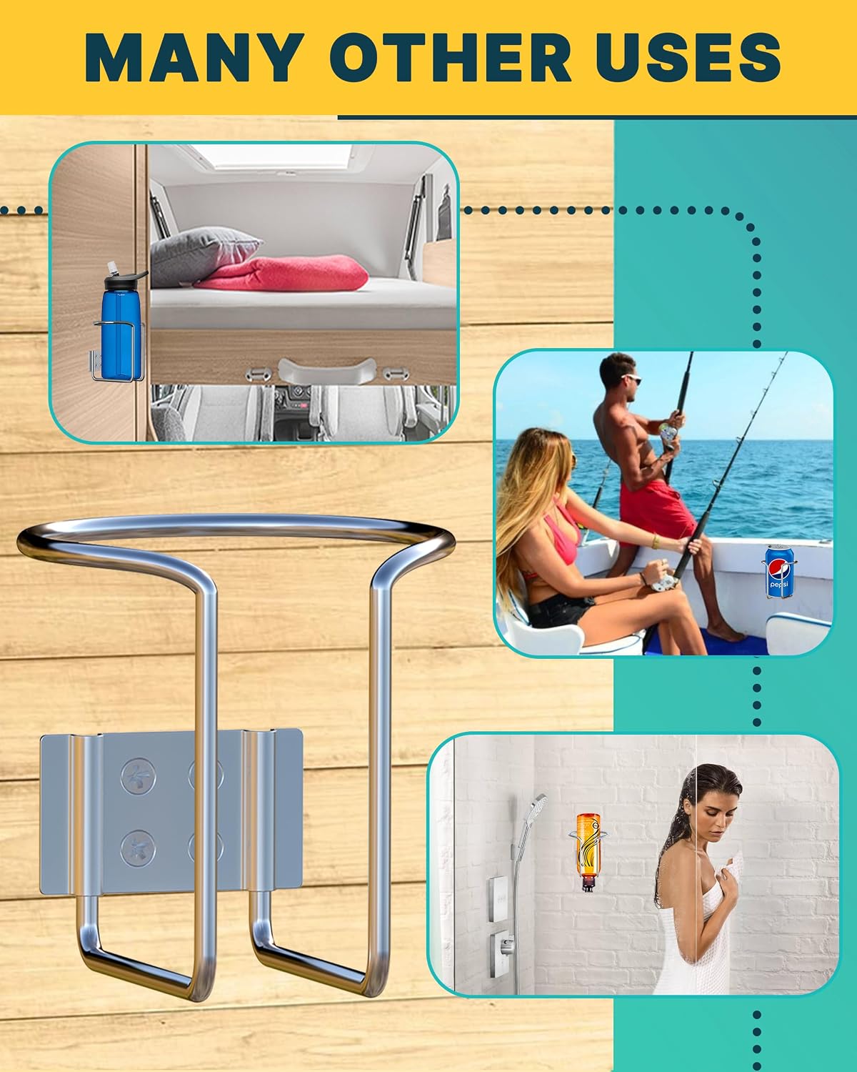 Screw Mount Large Cup, Water Bottle & Tumbler Holder Organizer