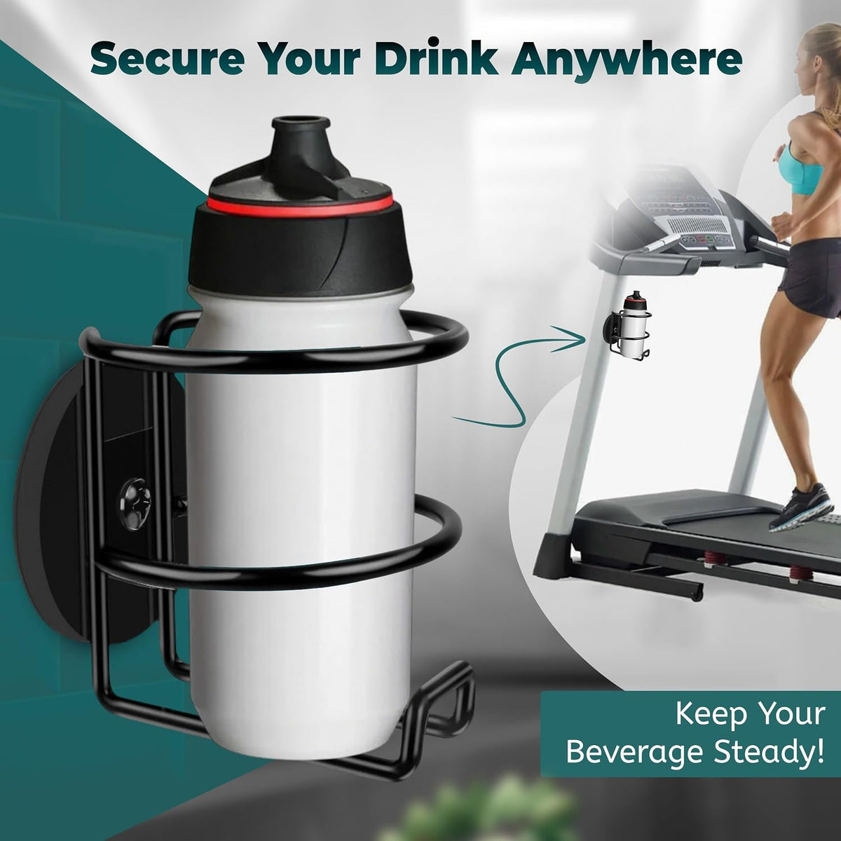 Screw Mount Large Cup, Water Bottle & Tumbler Holder Organizer