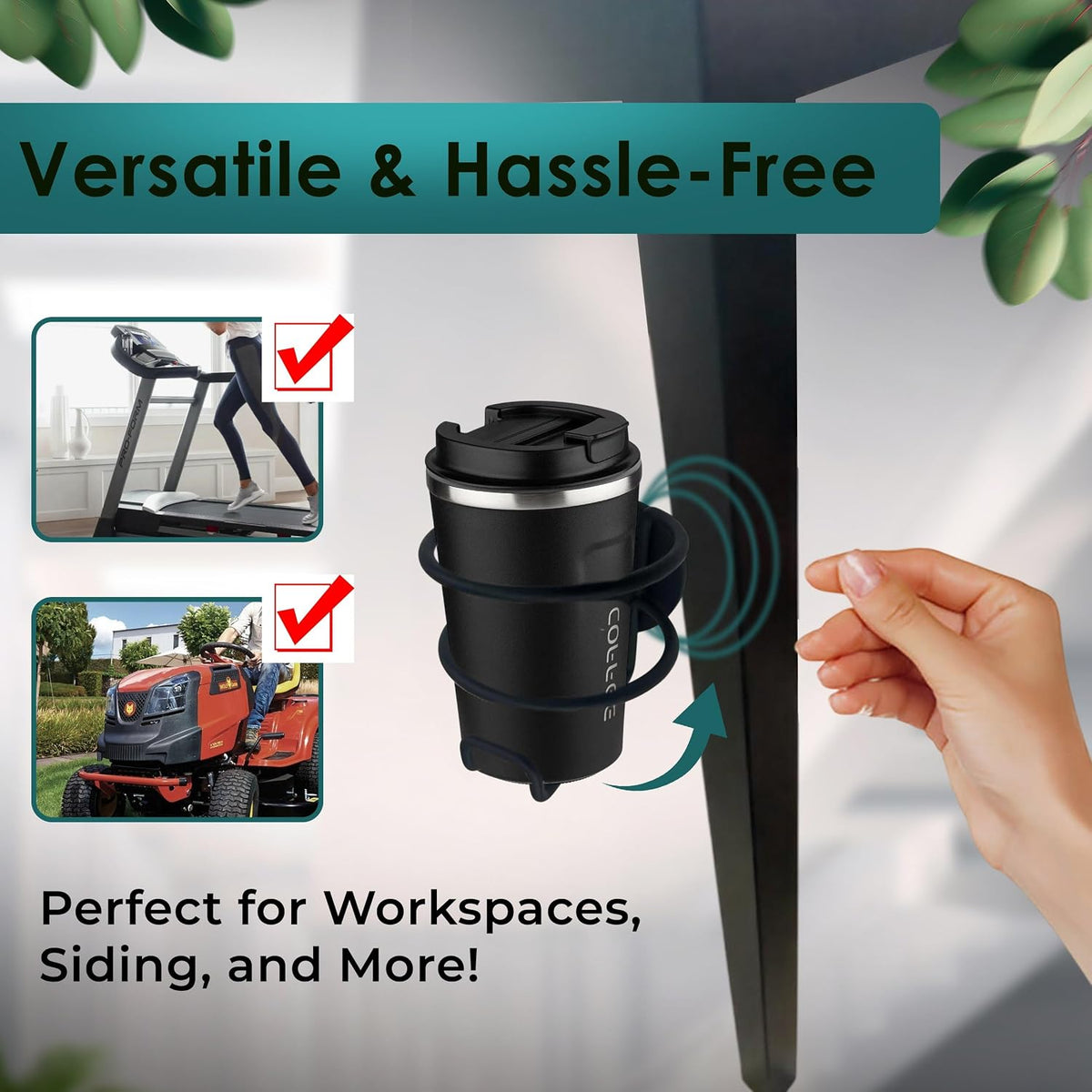 Screw Mount Large Cup, Water Bottle & Tumbler Holder Organizer