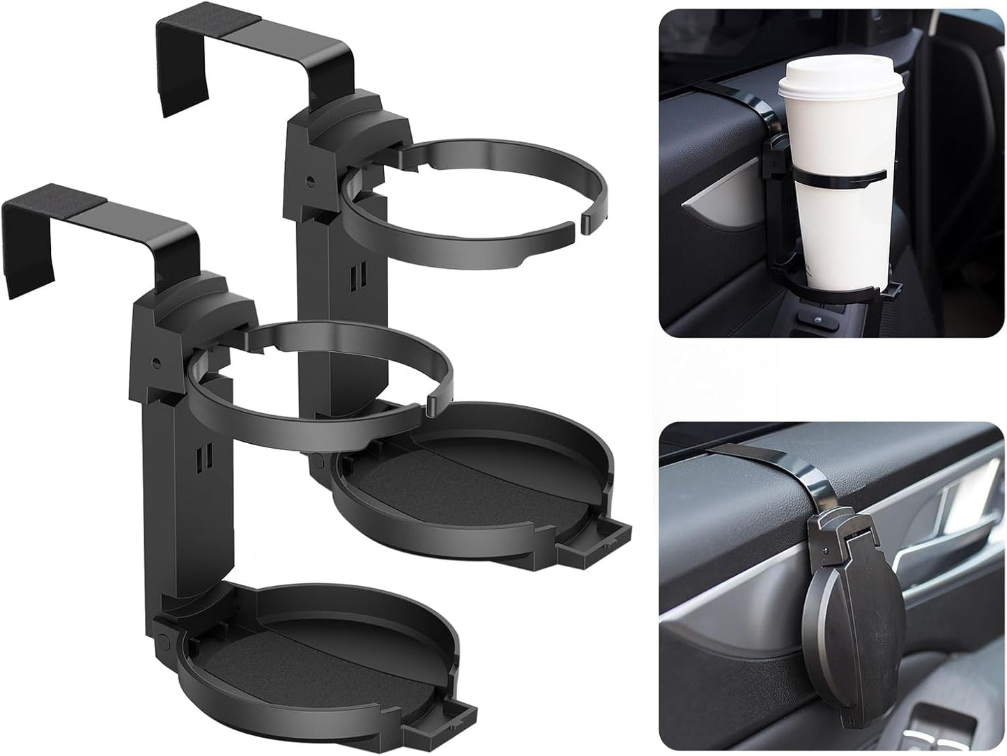 2PCS Car Cup Holder, Adjustable Folding Drink Holder | for Soda Cans, Water Bottles, Coffee Cup