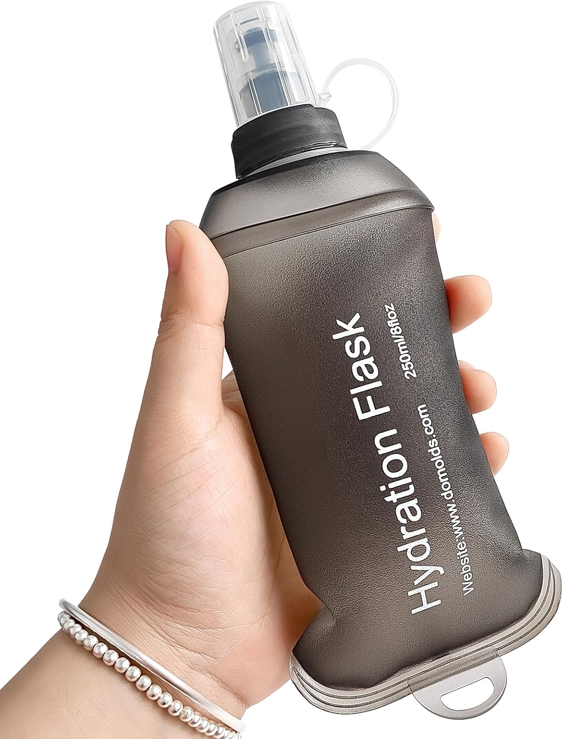 GYGYL Soft Flask, Collapsible Water Bottle for Sports, 250ml Grey