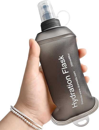 GYGYL Soft Flask, Collapsible Water Bottle for Sports, 250ml Grey