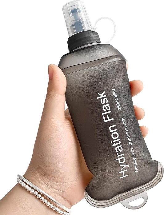 GYGYL Soft Flask, Collapsible Water Bottle for Sports, 250ml Grey