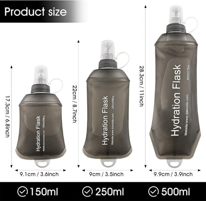 GYGYL Soft Flask, Collapsible Water Bottle for Sports, 250ml Grey