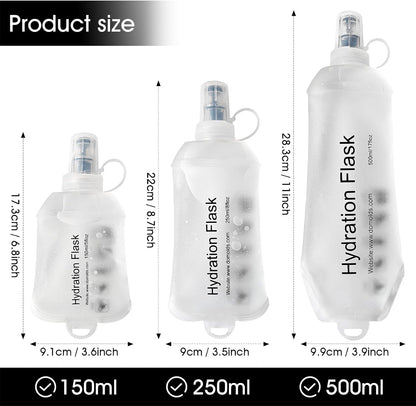 GYGYL Soft Flask, Collapsible Water Bottle for Sports, 250ml Grey