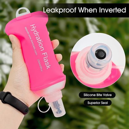 GYGYL Soft Flask, Collapsible Water Bottle for Sports, 250ml Grey