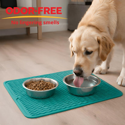 Silicone Dish Drying Mat 16 x 12 Inch, Non-Slip Heat Resistant Food-Grade Silicone Dish Pad, Easy Clean Multipurpose Sink Mat & Counter Protector, Gray