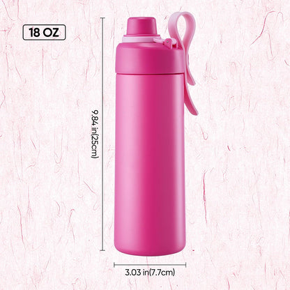 18 oz Insulated Water Bottle with Handle, 304 Stainless Steel Double Wall Vacuum, Keep 24H Cold, Leak Proof, BPA-Free,with Lid & Non-Slip Bottom for Outdoor, Sports, Work, Travel (Black)