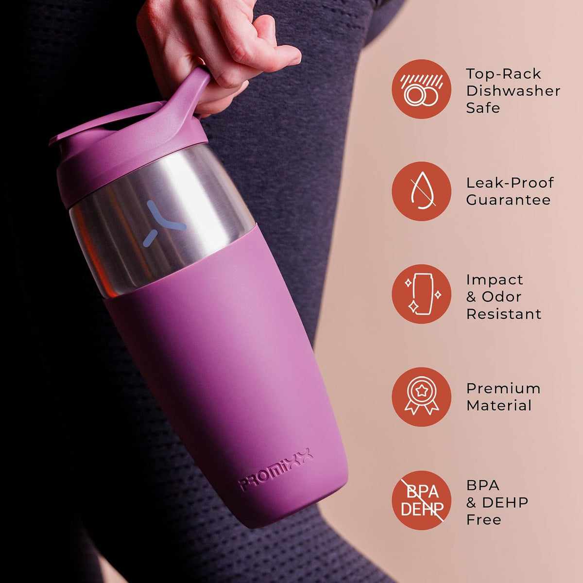 Pursuit Stainless Steel Shaker Bottle 32oz, Black