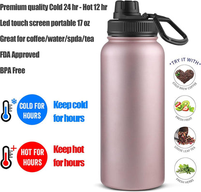 Tea Infuser Bottle With Removable Loose Leaf Tea Strainer Cup 18/8 Stainless Steel Portable Insulated Travel Tea Tumbler Black