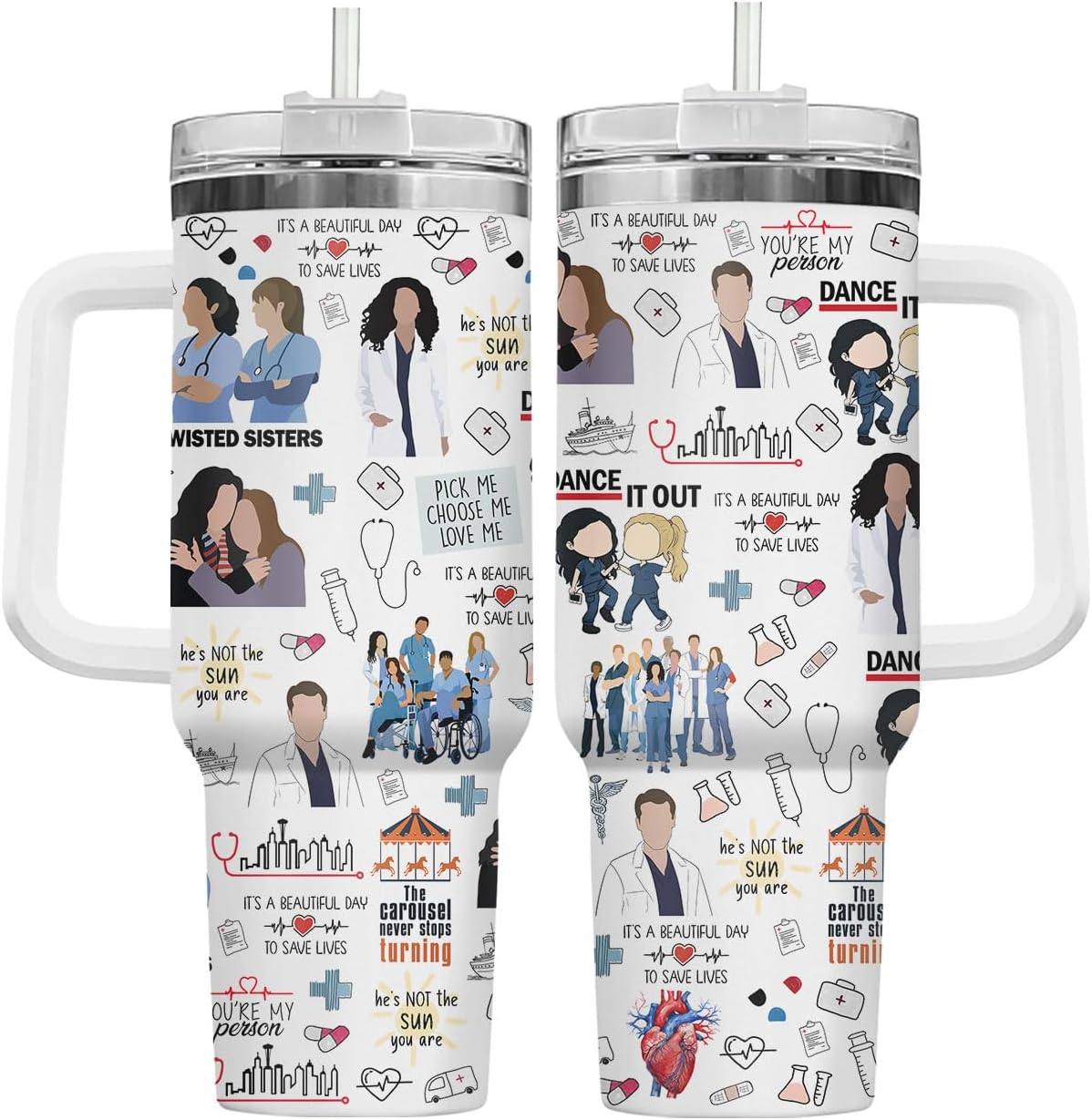 Dumpster Fire This Little 40 oz Tumbler with Handle, Spooky Lover Gift | Gifts for Him Her, Friends & Coworkers