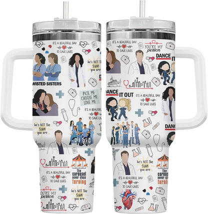 Dumpster Fire This Little 40 oz Tumbler with Handle, Spooky Lover Gift | Gifts for Him Her, Friends & Coworkers