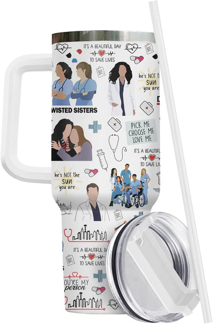 Dumpster Fire This Little 40 oz Tumbler with Handle, Spooky Lover Gift | Gifts for Him Her, Friends & Coworkers