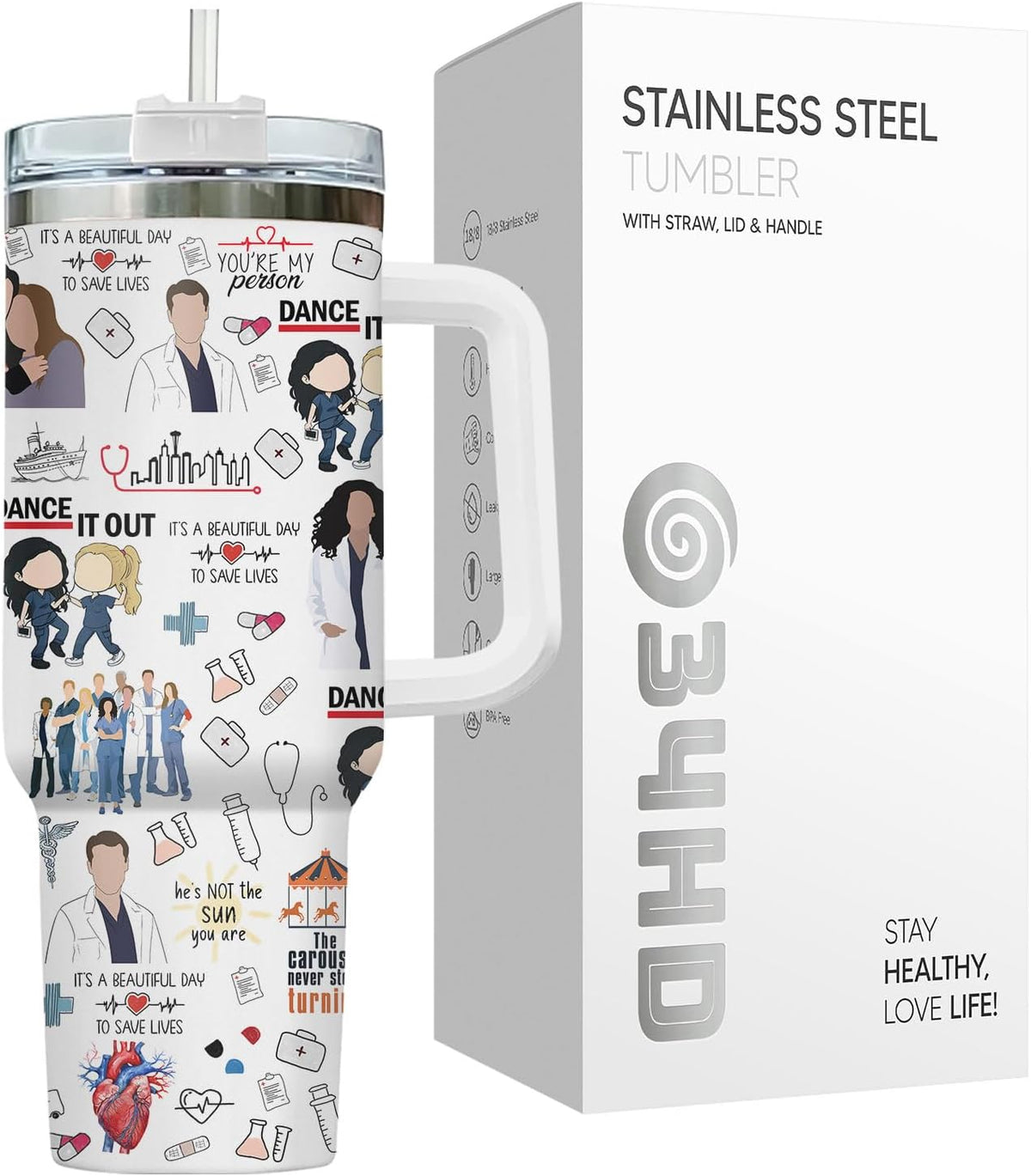 Dumpster Fire This Little 40 oz Tumbler with Handle, Spooky Lover Gift | Gifts for Him Her, Friends & Coworkers