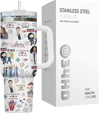 Dumpster Fire This Little 40 oz Tumbler with Handle, Spooky Lover Gift | Gifts for Him Her, Friends & Coworkers