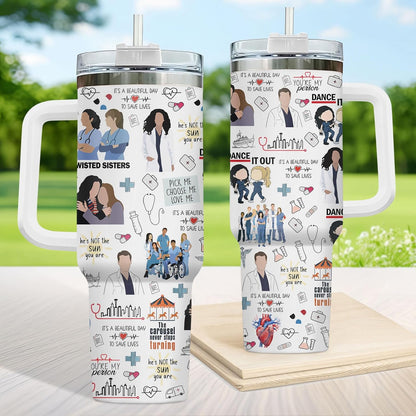 Dumpster Fire This Little 40 oz Tumbler with Handle, Spooky Lover Gift | Gifts for Him Her, Friends & Coworkers