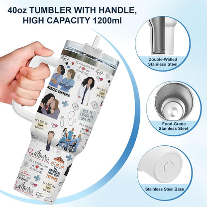 Dumpster Fire This Little 40 oz Tumbler with Handle, Spooky Lover Gift | Gifts for Him Her, Friends & Coworkers