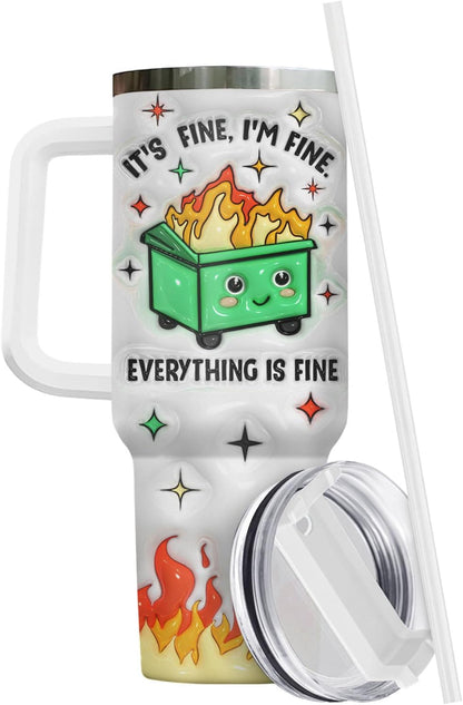 Dumpster Fire This Little 40 oz Tumbler with Handle, Spooky Lover Gift | Gifts for Him Her, Friends & Coworkers
