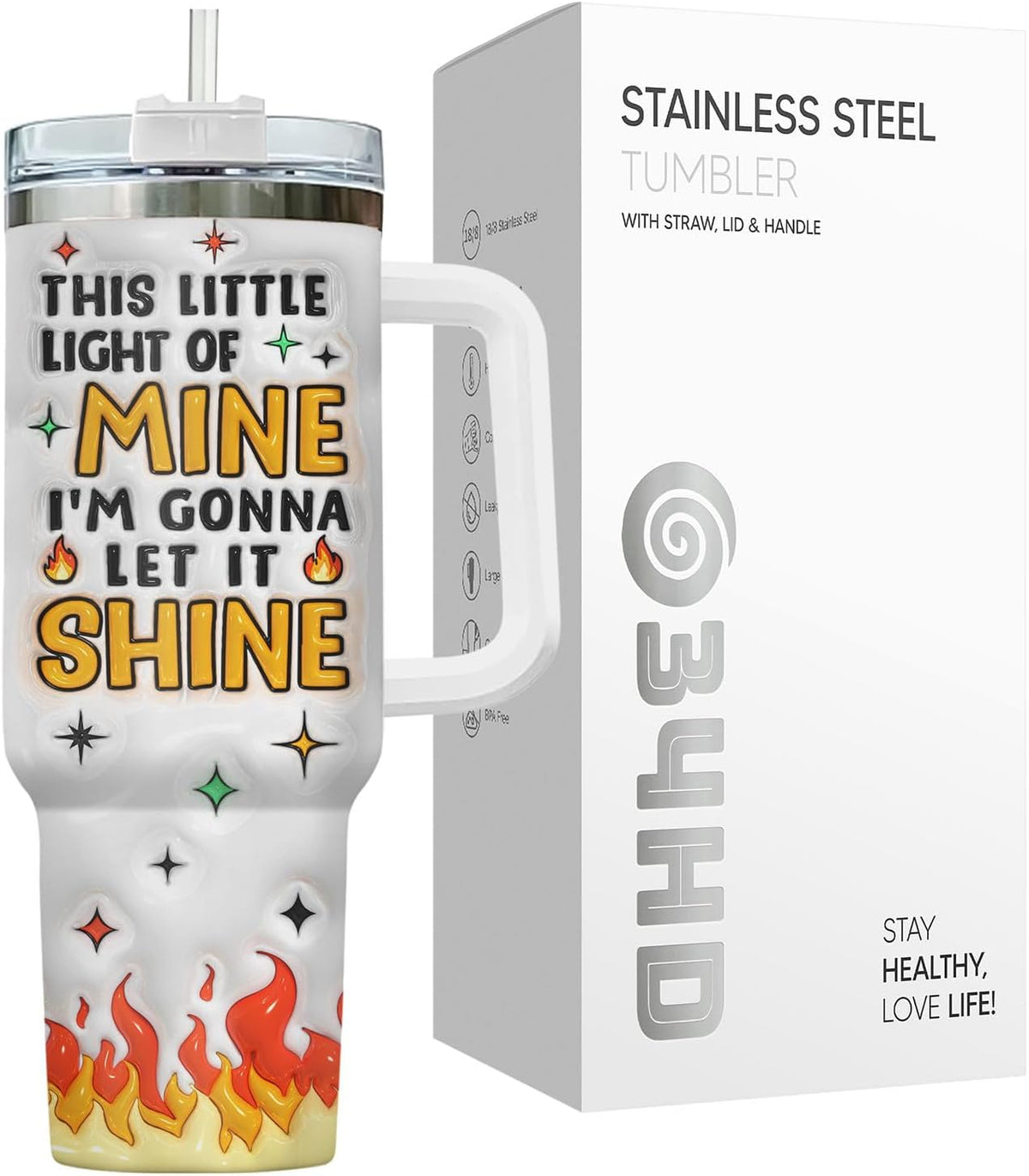Dumpster Fire This Little 40 oz Tumbler with Handle, Spooky Lover Gift | Gifts for Him Her, Friends & Coworkers