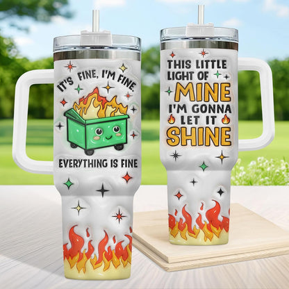 Dumpster Fire This Little 40 oz Tumbler with Handle, Spooky Lover Gift | Gifts for Him Her, Friends & Coworkers