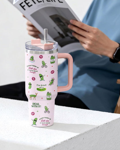 Dumpster Fire This Little 40 oz Tumbler with Handle, Spooky Lover Gift | Gifts for Him Her, Friends & Coworkers