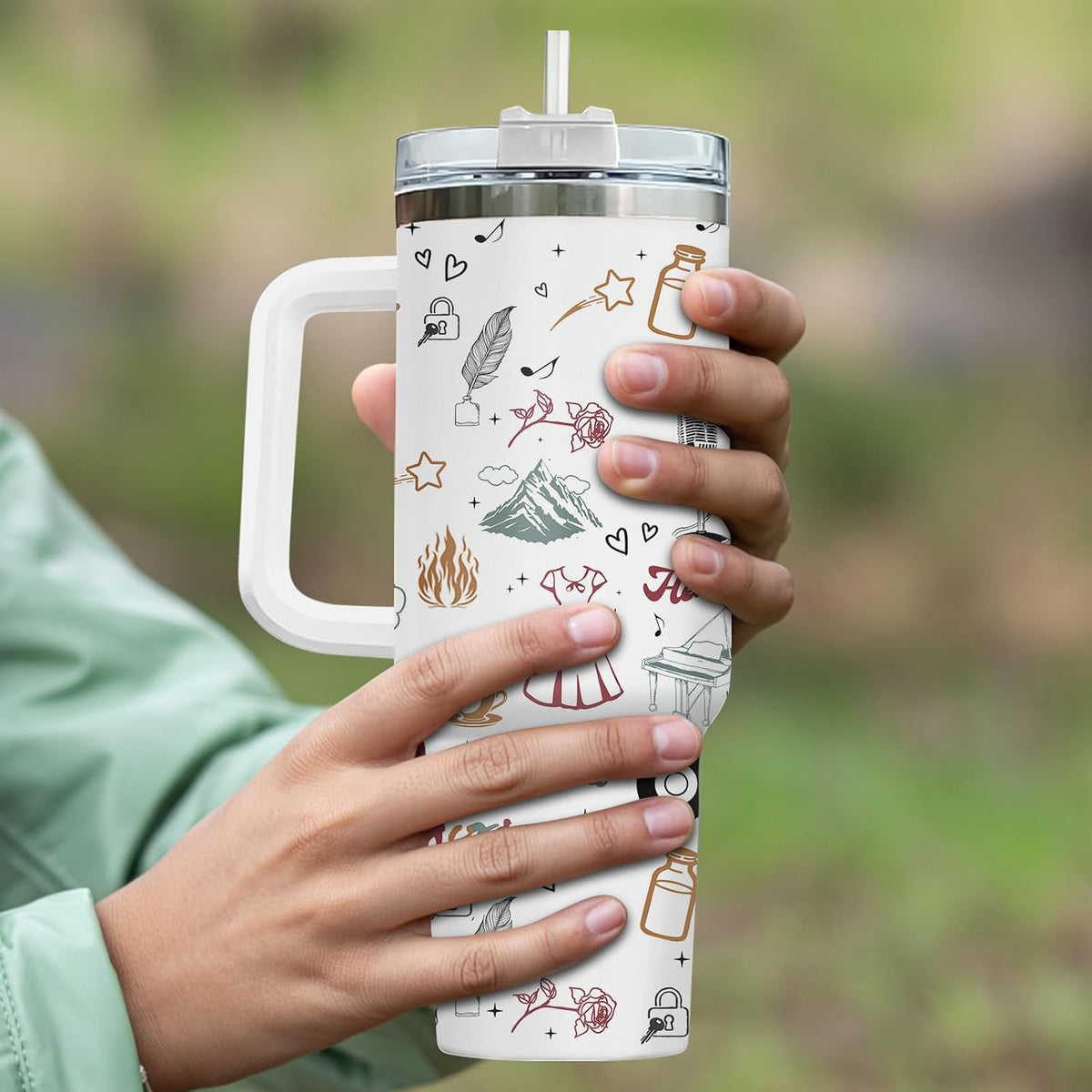 Dumpster Fire This Little 40 oz Tumbler with Handle, Spooky Lover Gift | Gifts for Him Her, Friends & Coworkers