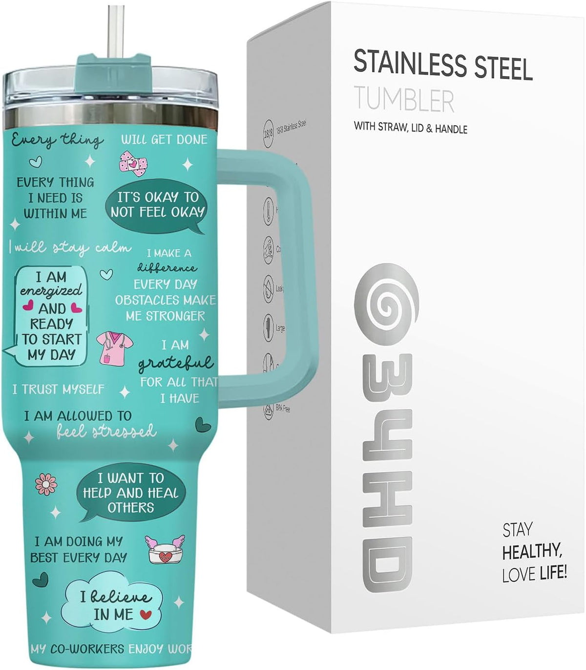 Dumpster Fire This Little 40 oz Tumbler with Handle, Spooky Lover Gift | Gifts for Him Her, Friends & Coworkers