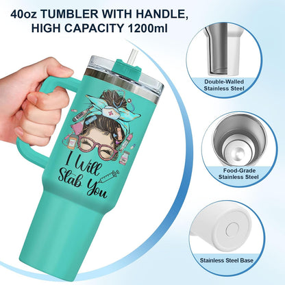 Dumpster Fire This Little 40 oz Tumbler with Handle, Spooky Lover Gift | Gifts for Him Her, Friends & Coworkers