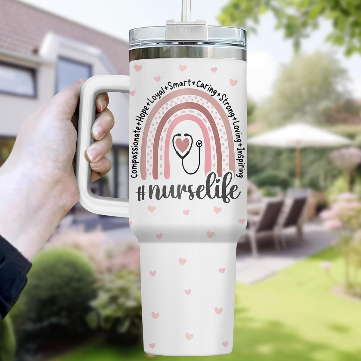 Dumpster Fire This Little 40 oz Tumbler with Handle, Spooky Lover Gift | Gifts for Him Her, Friends & Coworkers