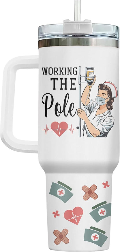 Dumpster Fire This Little 40 oz Tumbler with Handle, Spooky Lover Gift | Gifts for Him Her, Friends & Coworkers