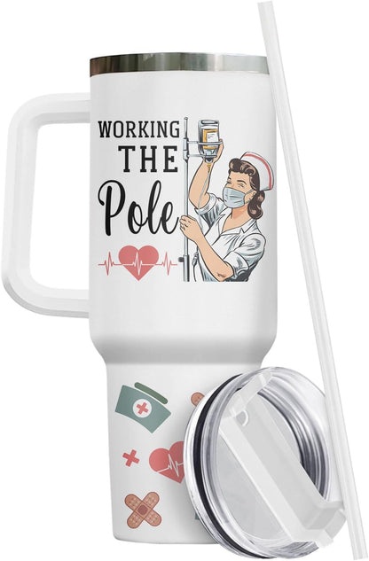 Dumpster Fire This Little 40 oz Tumbler with Handle, Spooky Lover Gift | Gifts for Him Her, Friends & Coworkers