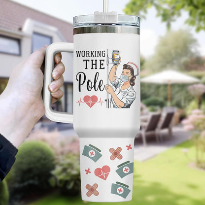 Dumpster Fire This Little 40 oz Tumbler with Handle, Spooky Lover Gift | Gifts for Him Her, Friends & Coworkers
