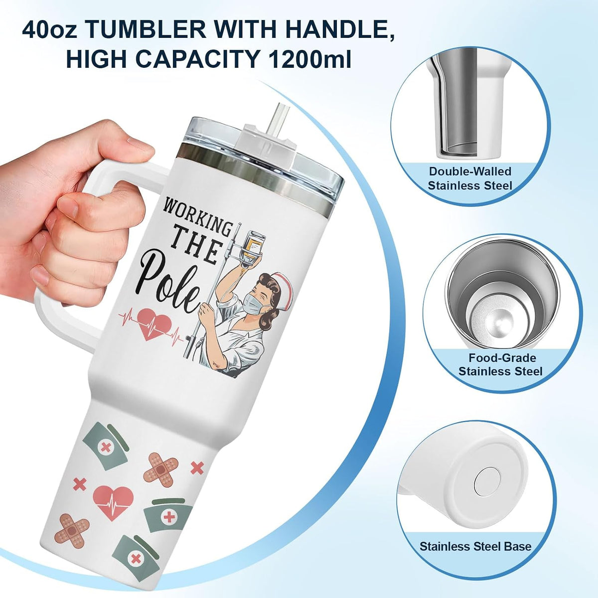Dumpster Fire This Little 40 oz Tumbler with Handle, Spooky Lover Gift | Gifts for Him Her, Friends & Coworkers