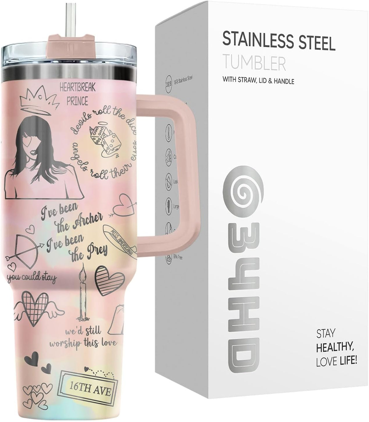 Dumpster Fire This Little 40 oz Tumbler with Handle, Spooky Lover Gift | Gifts for Him Her, Friends & Coworkers
