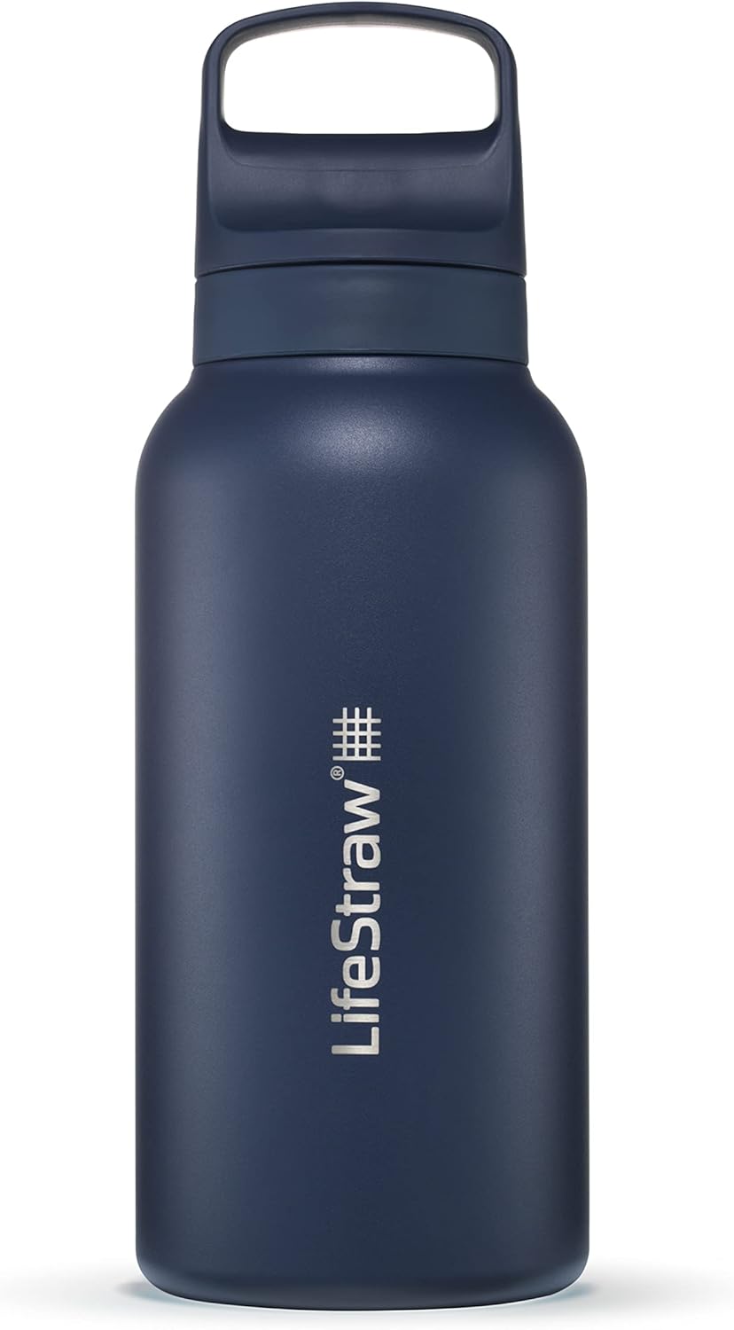 Go Series Insulated Steel Water Filter Bottle, 1 L, Aegean Sea