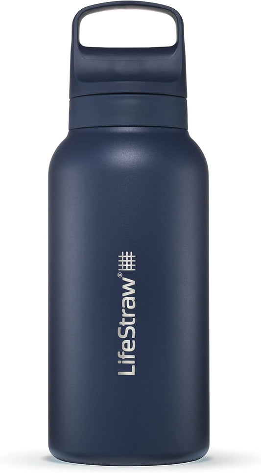 Go Series Insulated Steel Water Filter Bottle, 1 L, Aegean Sea