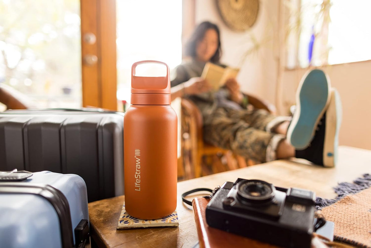 Go Series Insulated Steel Water Filter Bottle, 1 L, Aegean Sea
