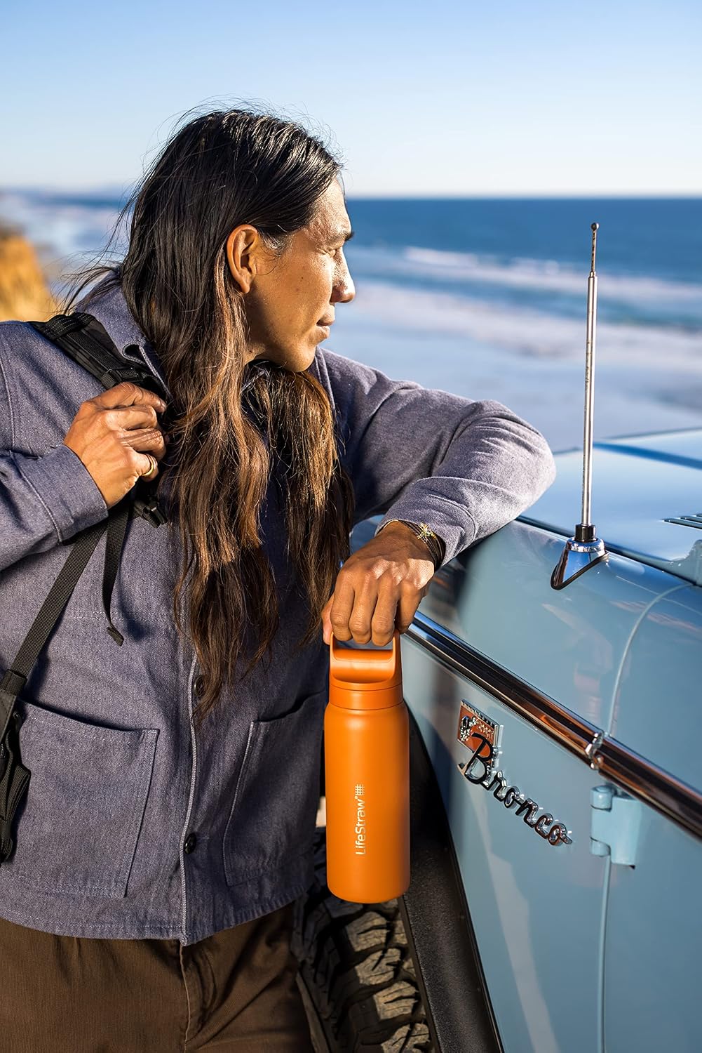 Go Series Insulated Steel Water Filter Bottle, 1 L, Aegean Sea