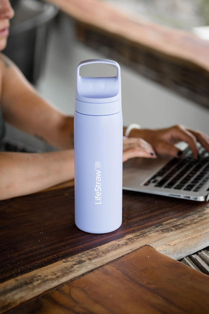 Go Series Insulated Steel Water Filter Bottle, 1 L, Aegean Sea