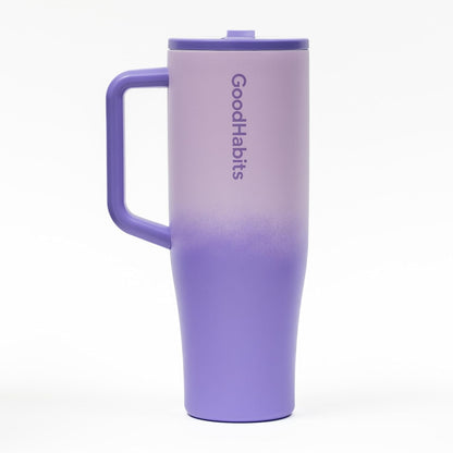 Tumbler 40oz Insulated Stainless Steel with Handle & Straw – Leak-Proof Dust-Free Lid, BPA-Free, Dishwasher Safe Travel Mug & Water Bottle – Keeps Drinks Cold 24H / Hot 12H (Lavender Mist)