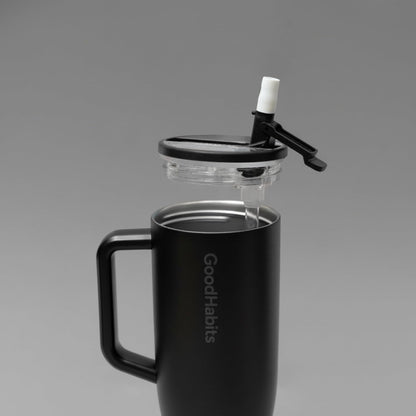 Tumbler 40oz Insulated Stainless Steel with Handle & Straw – Leak-Proof Dust-Free Lid, BPA-Free, Dishwasher Safe Travel Mug & Water Bottle – Keeps Drinks Cold 24H / Hot 12H (Lavender Mist)
