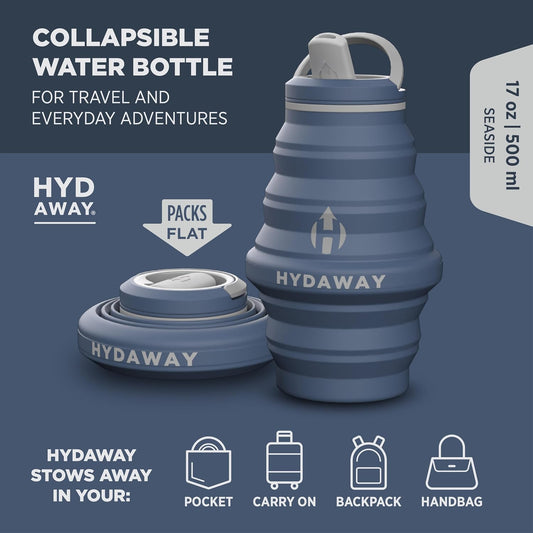 17oz Collapsible Water Bottle, Packable Leakproof for Travel