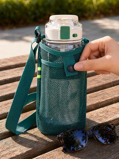 3Pcs Water Bottle Holder with Strap, Mesh Water Bottle Carrier for Walking