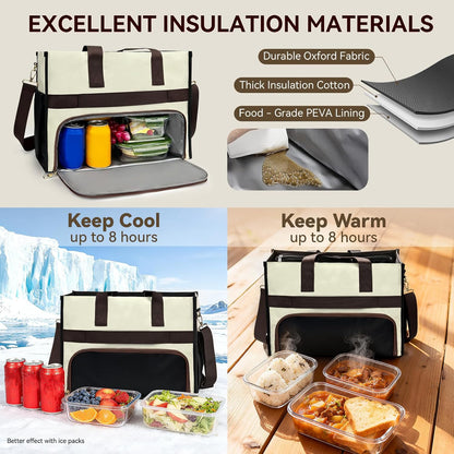 Insulated Lunch Bag for Women, 15.6" Laptop Tote with Leakproof Cooler Compartment for Nurse Teacher Work Office and Outdoor
