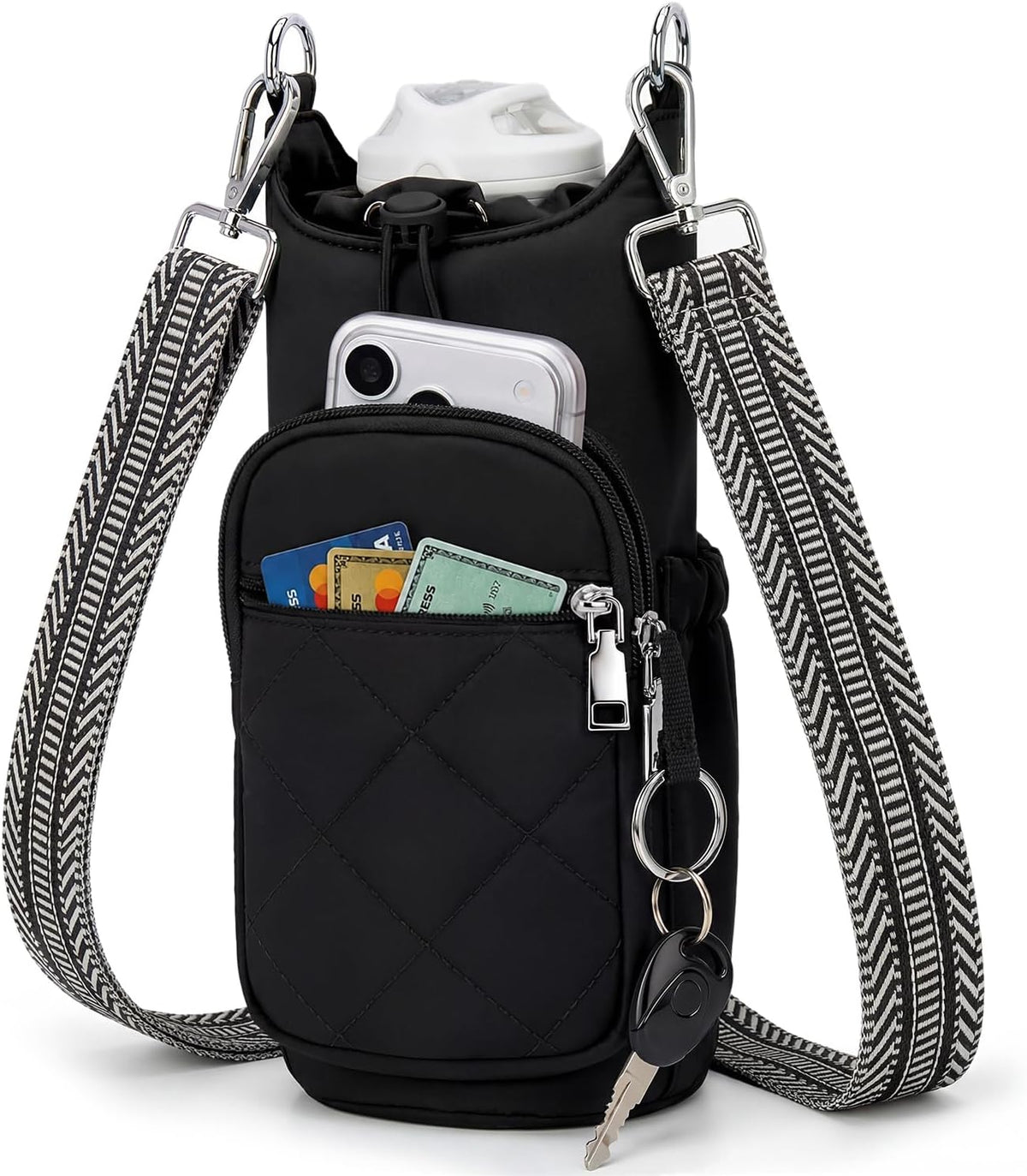 Crossbody Water Bottle Bag for Women,Lightweiht & Hands-Free Green