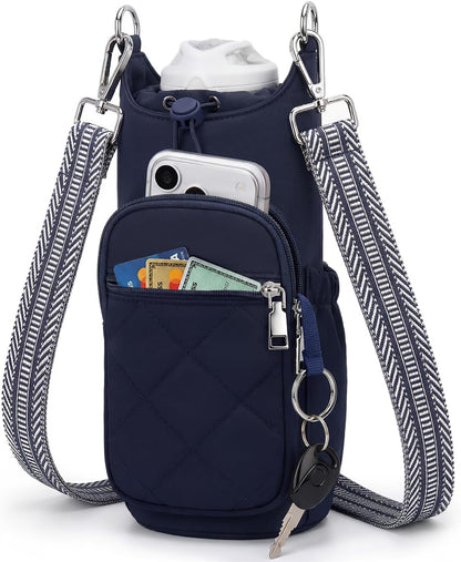 Crossbody Water Bottle Bag for Women,Lightweiht & Hands-Free Green