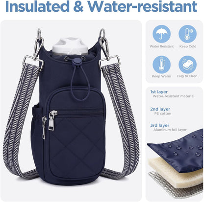 Crossbody Water Bottle Bag for Women,Lightweiht & Hands-Free Green