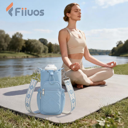 Crossbody Water Bottle Bag for Women,Lightweiht & Hands-Free Green
