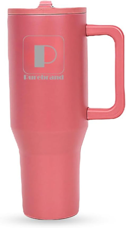 40 oz Tumbler. 100% Leak-Proof Spill-Proof Lid with Handle and Flip Straw. Double Wall Vacuum Insulated Stainless Steel for Hydration at Home Office Car Gym and Playgrounds (Black)