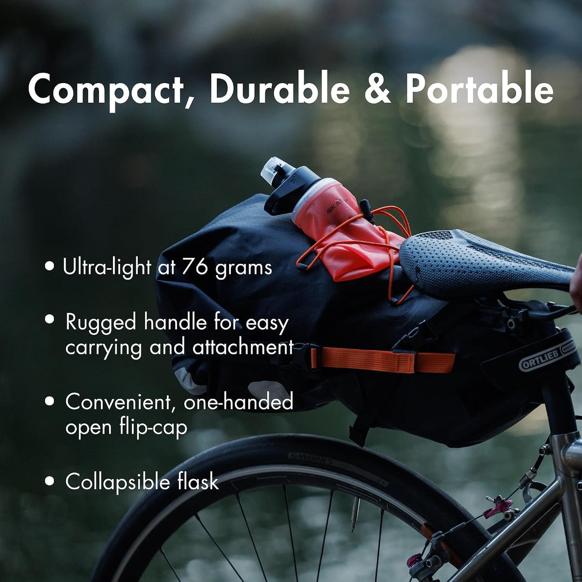BeFree 1L Lightweight Collapsible Water Filter Bottle for Outdoors